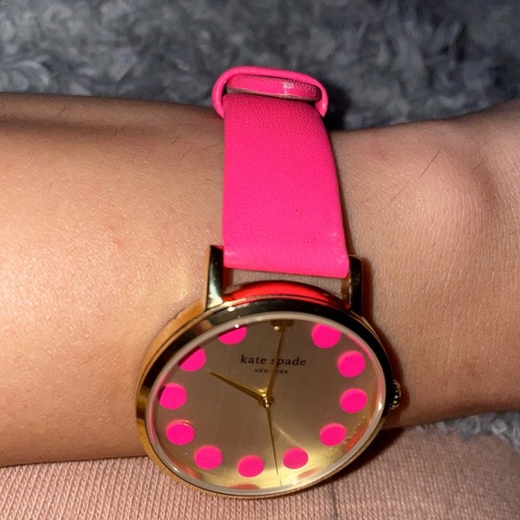 Kate Spade Pink Watch with a gold bezel and metallic face - Picture 5 of 7